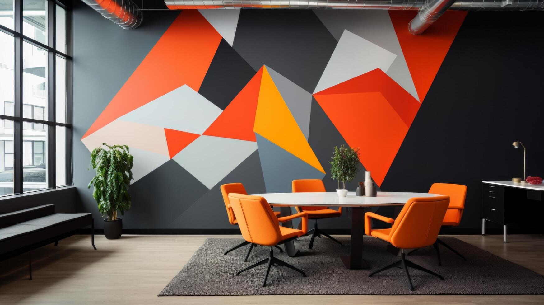 ai-generated-colorful-shapes-and-patterns-form-a-geometric-office-wall-art-free-photo Office Painting San Diego | Office Painting Services in San Diego